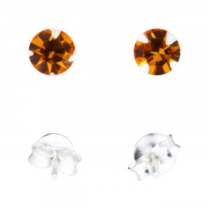 Ohrringe 925 Sterlingsilber Strass Gelb