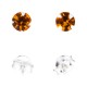 Boucles d'Oreille Argent Massif 925 Strass Jaune