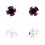 Ohrringe 925 Sterlingsilber Strass Dunkellila