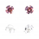 Ohrringe 925 Sterlingsilber Strass Helllila