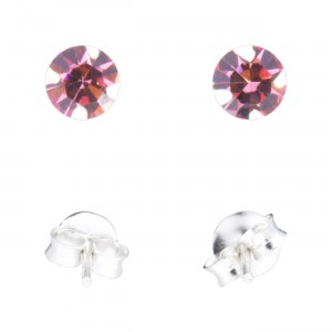 Ohrringe 925 Sterlingsilber Strass Helllila