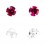 Ohrringe 925 Sterlingsilber Strass Dunkelrosa