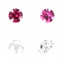 Ohrringe 925 Sterlingsilber Strass Hellrosa
