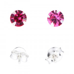 Ohrringe 925 Sterlingsilber Strass Hellrosa