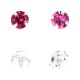 Boucles d'Oreille Argent Massif 925 Strass Rose Clair