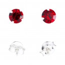 Ohrringe 925 Sterlingsilber Strass Rot