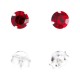 Boucles d'Oreille Argent Massif 925 Strass Rouge