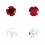 Ohrringe 925 Sterlingsilber Strass Rot
