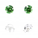 Ohrringe 925 Sterlingsilber Strass Hellgr&uuml;n