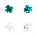 Ohrringe 925 Sterlingsilber Strass Smaragd