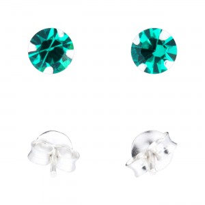Ohrringe 925 Sterlingsilber Strass Smaragd
