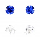Ohrringe 925 Sterlingsilber Strass Blau
