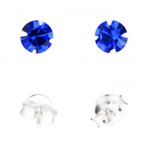 Ohrringe 925 Sterlingsilber Strass Blau
