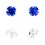 Ohrringe 925 Sterlingsilber Strass Blau