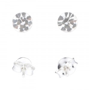 Ohrringe 925 Sterlingsilber Strass Wei&szlig;