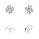 White Strass 925 Sterling Silver Earrings Ear Pair Studs