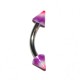 Purple / Pink Acrylic Eyebrow Curved Bar Ring w/ Waves