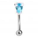 Piercing Arcade Argent Massif 925 Strass Casting Poire Turquoise