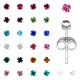 12x Ohrringe 925 Sterlingsilber Strass Monatsstein