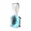Pendentif Argent Massif 925 Strass Oval Shape Turquoise