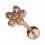 Flower & White Strass Rose Gold Anodized 316L Steel Tragus/Helix Bar