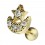Helix- / Tragus-Piercing Stahl 316L Eloxiert Golden Mond / Stern & Strass
