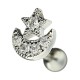 Helix- / Tragus-Piercing Stahl 316L Metallisiert Mond / Stern & Strass