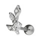 Helix- / Tragus-Piercing Stahl 316L Metallisiert Blattwerk & Strass