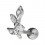 Piercing Tragus / Helix Stahl 316L Metallisiert Blattwerk & Strass