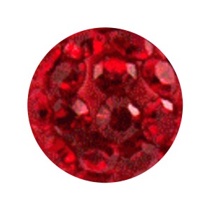 Epoxy Only Piercing Ball with Red Multi-Crystals