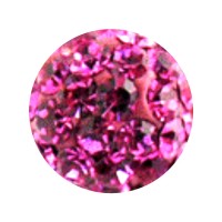 Epoxy Only Piercing Ball with Pink Multi-Crystals