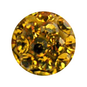 Epoxy Only Piercing Ball with Yellow Multi-Crystals