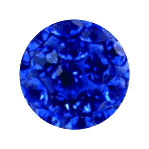 Epoxy Only Piercing Ball with Dark Blue Multi-Crystals