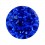 Boule Piercing Seule Langue / Nombril Multi-Cristal Bleu Foncé