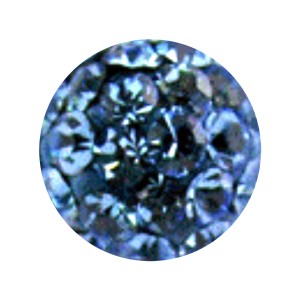 Boule Piercing Seule Epoxy Multi-Cristal Bleu Clair