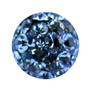 Einzelne Piercing-Kugel Epoxy Multi-Kristall Hellblau