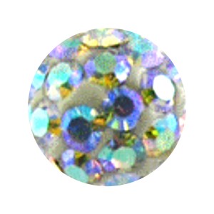 Boule Piercing Seule Epoxy Multi-Cristal Multicolore