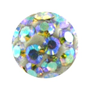 Einzelne Piercing-Kugel Epoxy Multi-Kristall Mehrfarbig