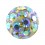 Boule Piercing Seule Langue / Nombril Multi-Cristal Multicolore