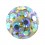 Einzelne Piercing-Kugel Epoxy Multi-Kristall Mehrfarbig