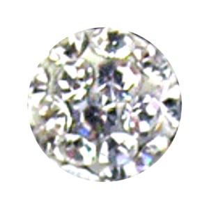Einzelne Piercing-Kugel Epoxy Multi-Kristall Weiß