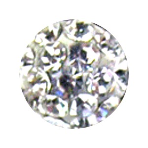 Nur Piercing Kugel Epoxy Multi-Kristall Weiß