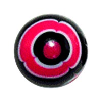 Pink/Black Aztec Acrylic UV Piercing Only Ball