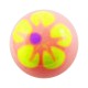 Acrylic Yellow/Pink 5 Petals Flower Barbell Ball