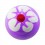Acrylic White/Purple 5 Petals Flower Barbell Ball