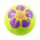 Acrylic Purple/Green 5 Petals Flower Barbell Ball
