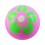 Acrylic Green/Pink 5 Petals Flower Barbell Ball