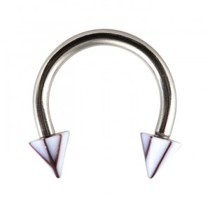 Hufeisen-Piercing Acryl Risse Schwarz / Weiß