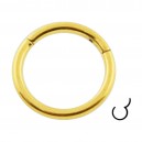 Piercing Lippe / Nase Clicker Ring Stahl 316L Gold Eloxiert Scharnier