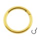 Lippe / Nase Clicker Ring Stahl 316L Gold Eloxiert Scharnier